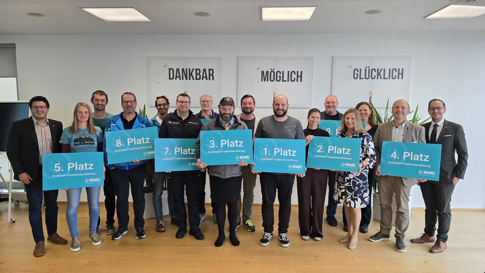 Neun Preisträger der KWG Projektunterstützung